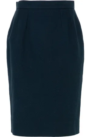 Givenchy 1990s textured-finish midi skirt