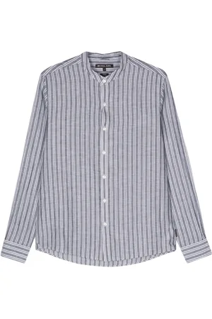 Michael Kors Band-collar striped shirt