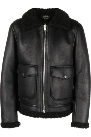 A.P.C. Faux-shearling trim bomber jacket