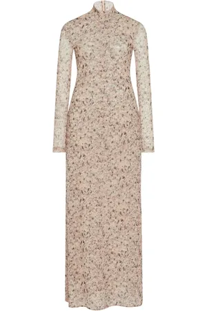 ROSETTA GETTY Abstract-print roll-neck maxi dress
