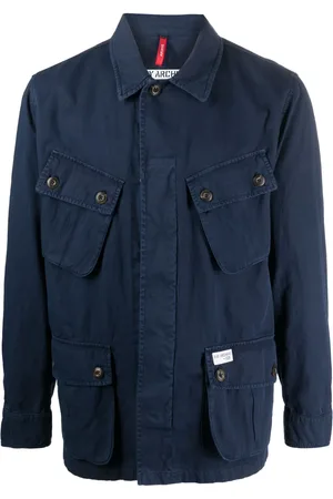 FAY Cargo-pocket cotton-linen/flax jacket