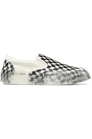 DOUBLET Fringe-detail checked sneakers