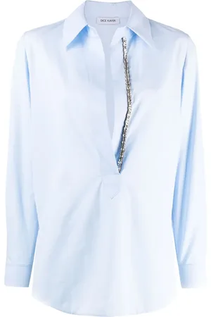 DICE KAYEK Crystal-embellished cotton shirt