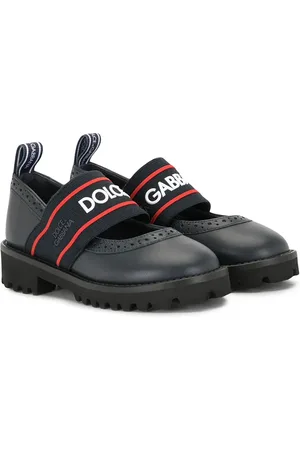 Dolce & Gabbana Logo-tape leather Mary Jane shoes