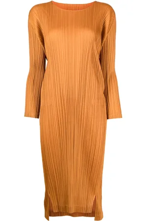 PLEATS PLEASE ISSEY MIYAKE Pleated long-sleeve midi dress