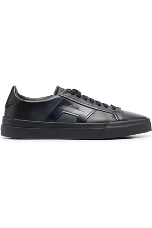 santoni Double Buckle leather sneakers