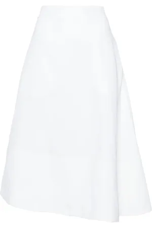 Jil Sander Asymmetric linen midi skirt