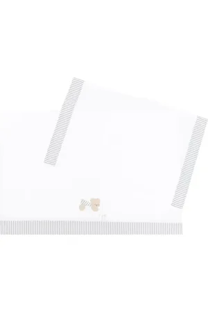Il gufo Stripe-trim blanket set