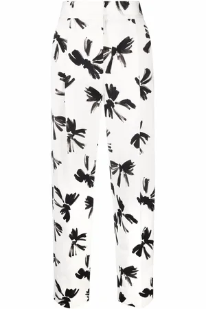 Msgm Bow-print straight tailored trousers