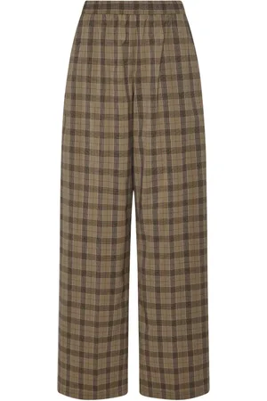 ROSETTA GETTY Plaid-pattern wide-leg trousers