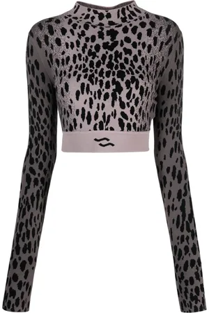 SSHEENA Hyena-pattern cropped jumper