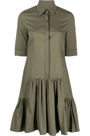 TALBOT RUNHOF Short-sleeve ruffle-hem dress
