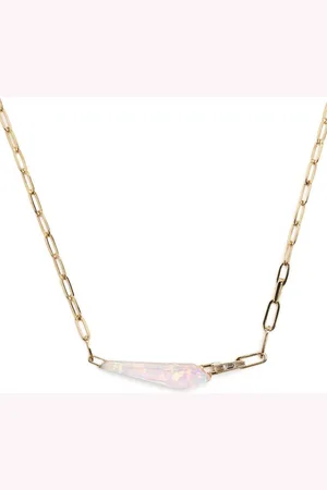 STEPHEN WEBSTER 18kt yellow Slimline Shard opal diamond necklace