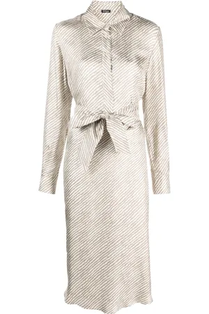 Kiton Abstract-print silk shirt dress