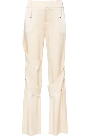 BLUMARINE Satin wide-leg cargo trousers