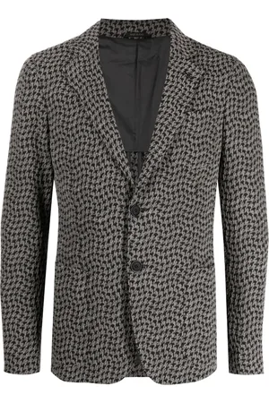 Giorgio Armani Houndstooth-pattern single-breasted blazer