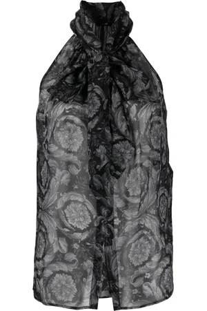 VERSACE Barocco-print silk blouse