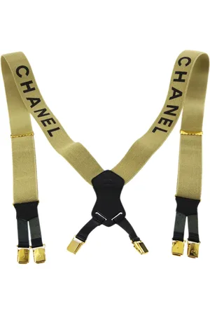 CHANEL 1990 logo-print suspenders