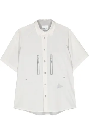 and wander Ripstop-detail short-sleeve shirt