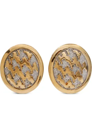 Dior Abstract pattern button clip-on earrings