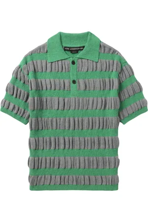 Andersson Bell Ruffle-knit polo t-shirt