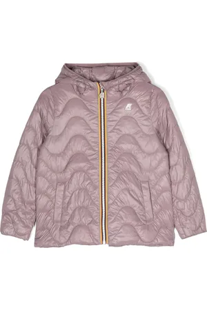K-Way Logo-patch hooded padded jacket