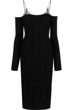BLUMARINE Cold-shoulder lace-trim dress