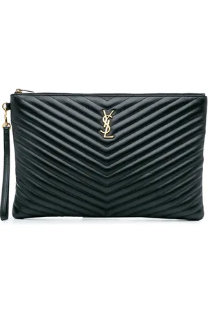 Saint Laurent 2017 Leather Chevron Monogram Document Holder clutch bag