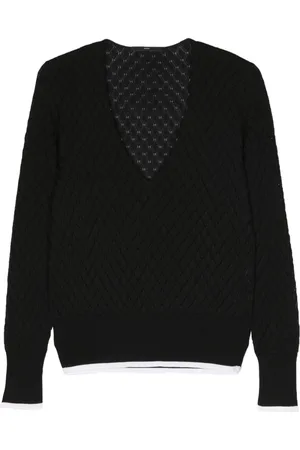 SAPIO V-neck open knit jumper