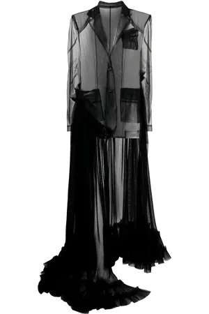 ACT N°1 Ruffle-detailing sheer coat