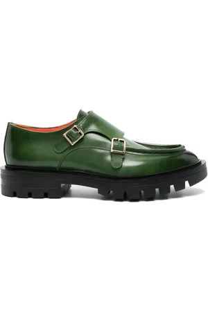 santoni Buckled leather loafers
