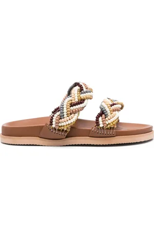 De Siena shoes Bead-embellished leather slides