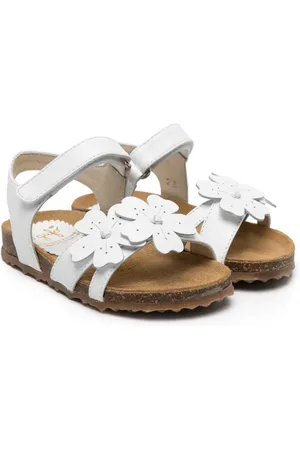 Il gufo Floral-appliqué leather sandals