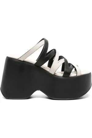 vic matiè Strappy leather wedge sandals