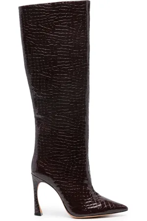 ALEXANDRE BIRMAN Kyra 100mm embossed leather boots