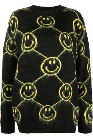 JOSHUA SANDERS Smiley-face intarsia-knit jumper