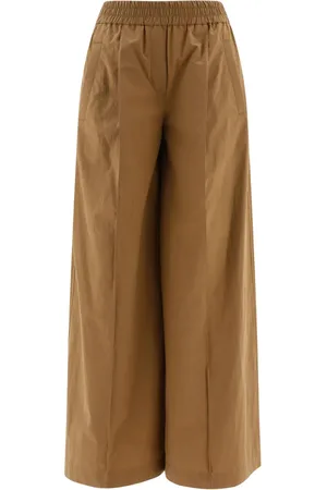 Brunello Cucinelli Wide-leg pleated cotton trousers