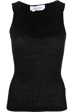 BLUMARINE Ribbed-knit wool tank top