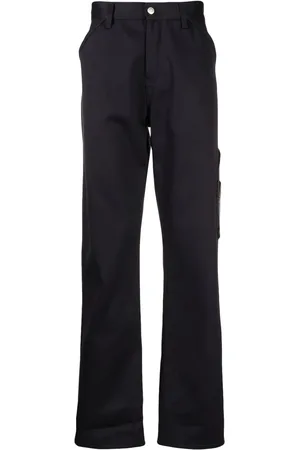 Alexander McQueen Embroidered-logo straight-leg trousers