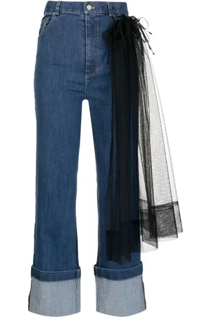 ACT N°1 Tulle-panel cropped jeans