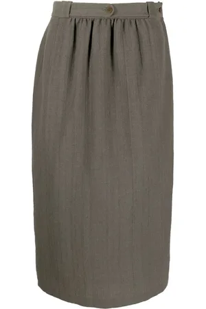 Giorgio Armani 1980s gathered detailing straight-cut skirt