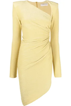 ALEXANDRE VAUTHIER Metallic-sheen asymmetric fitted dress