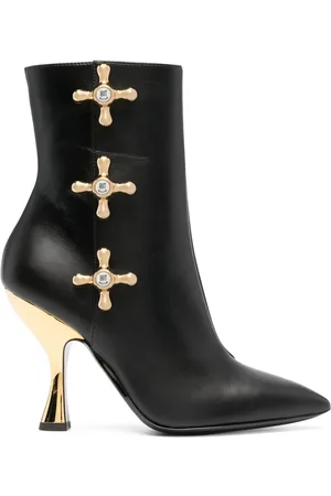 Moschino 100mm faucet-detail leather boots