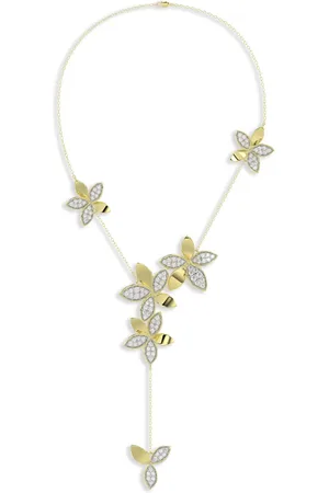 Marchesa Notte 18kt yellow floral diamond necklace