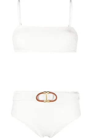 ZIMMERMANN Alight ribbed-knit bandeau bikini