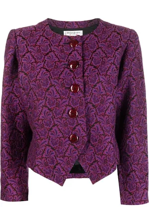 Saint Laurent Floral jacquard collarless jacket