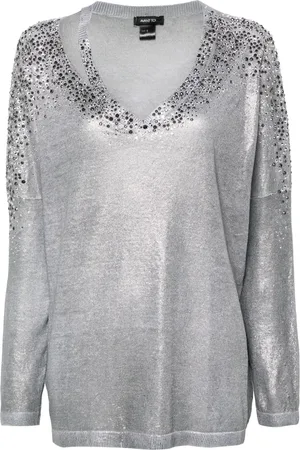 AVANT TOI Crystal-embellished V-neck jumper