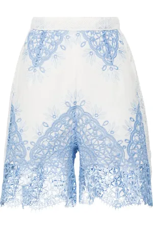 Evarae Layla lace-embroidered shorts