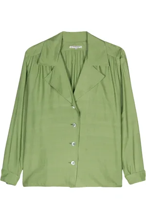 Saint Laurent 1970s puff-sleeves silk shirt