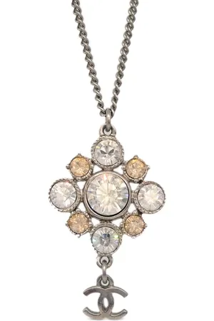 CHANEL 2010 rhistone-embellished CC pendants necklace